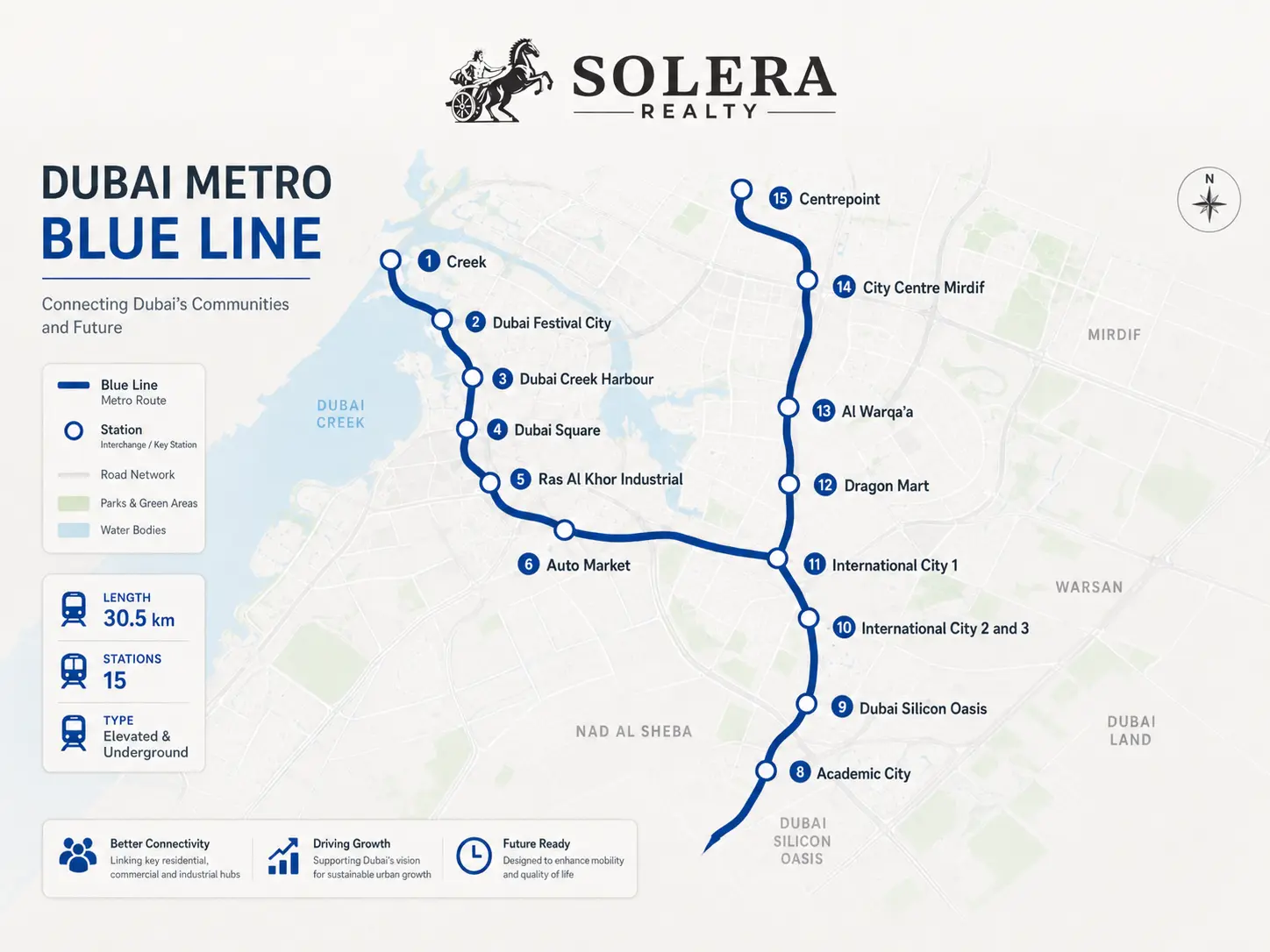 Dubai Metro Blue Line Route
